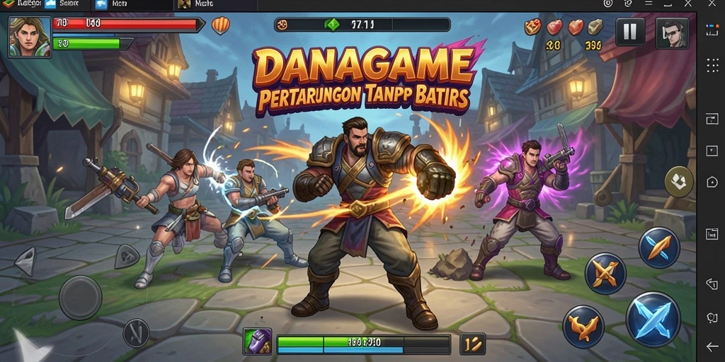 Tampilan gameplay pertarungan seru dalam DANAGAME.