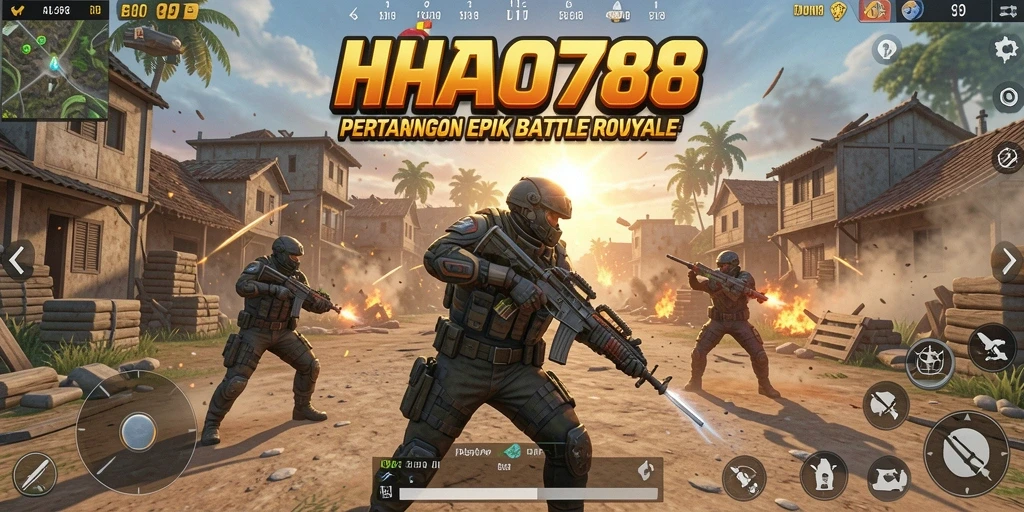 Tangkapan layar menampilkan aksi mendebarkan di HAO788 Battle Royale.