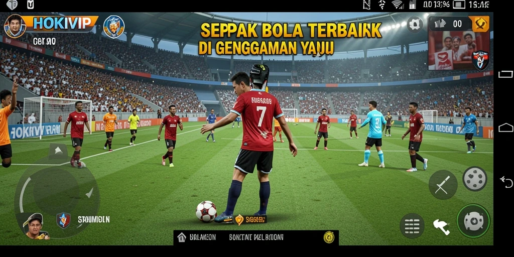Menampilkan aksi seru dalam permainan sepak bola HOKIVIP.