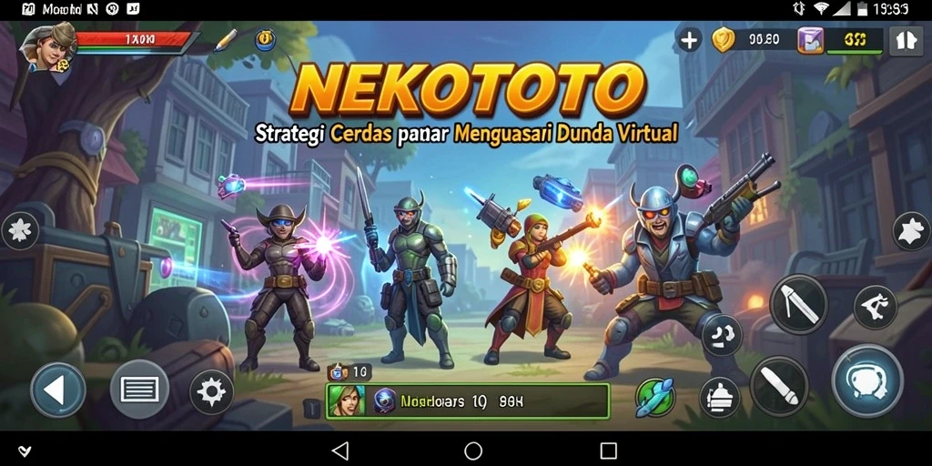 Screenshot gameplay NEKOTOTO yang menampilkan taktik dan strategi dalam pertempuran.