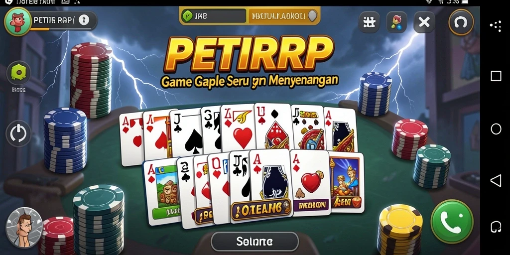 Screenshot gameplay seru Gaple dari PETIRRP menunjukkan aksi permainan yang menarik.