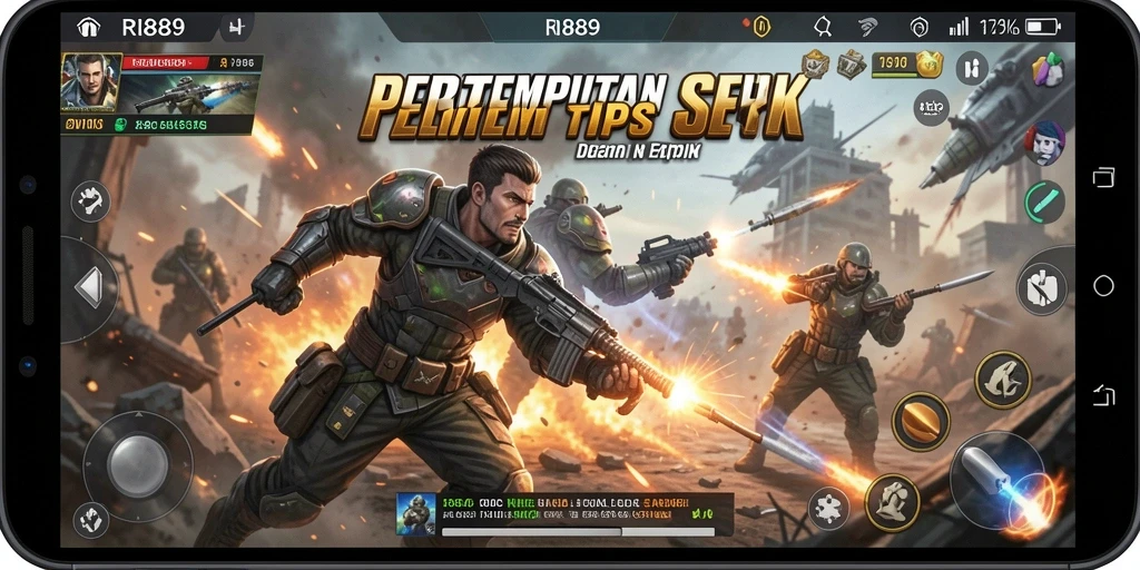 Screenshot gameplay RI889 menampilkan aksi pertempuran yang mendebarkan.