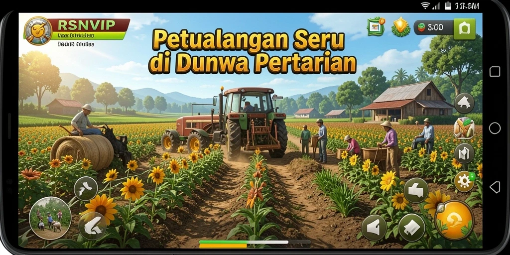 Tampilan gameplay RSNVIP yang menakjubkan saat bertani.