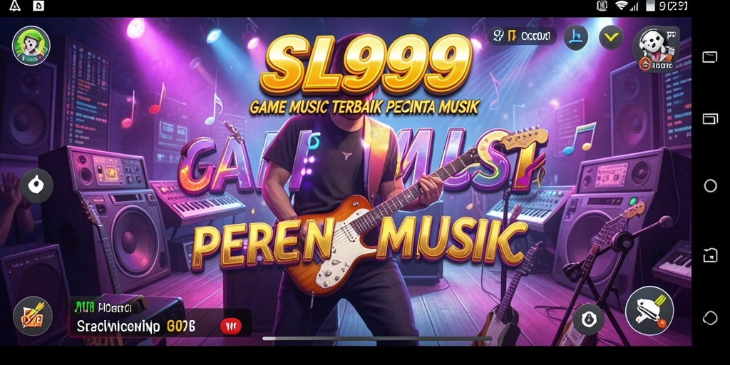 Screenshot utama SL999 memperlihatkan gameplay seru dengan interaksi musik.
