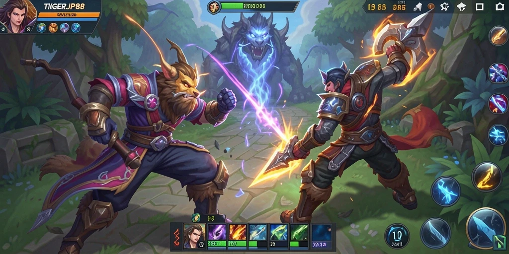 TIGERJP88 memperlihatkan aksi seru dalam pertarungan MOBA.