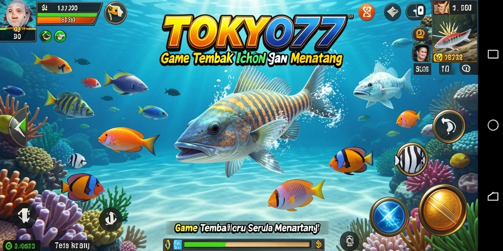 Tampilan seru dari gameplay Tembak Ikan di TOKYO77.